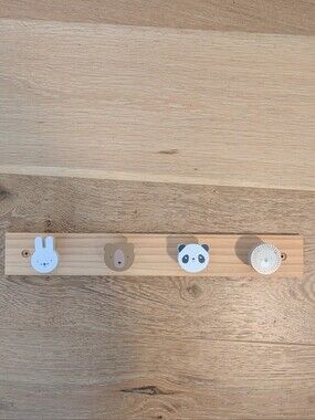 Never Used H&M Home Wooden Animal Wall Hook Rack - Panda, Bear, Bunny, Lion